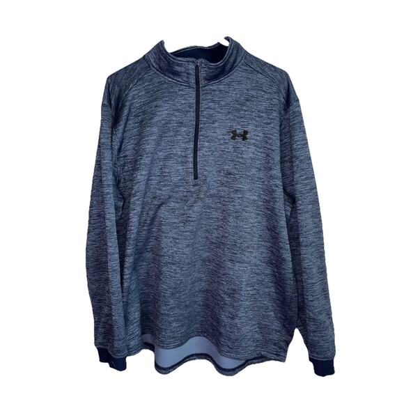 Under Armour 1/4 Zip Coldgear Mens XXL 2XL Long Sleeve Loose Fit Pullover Blue - Picture 1 of 7